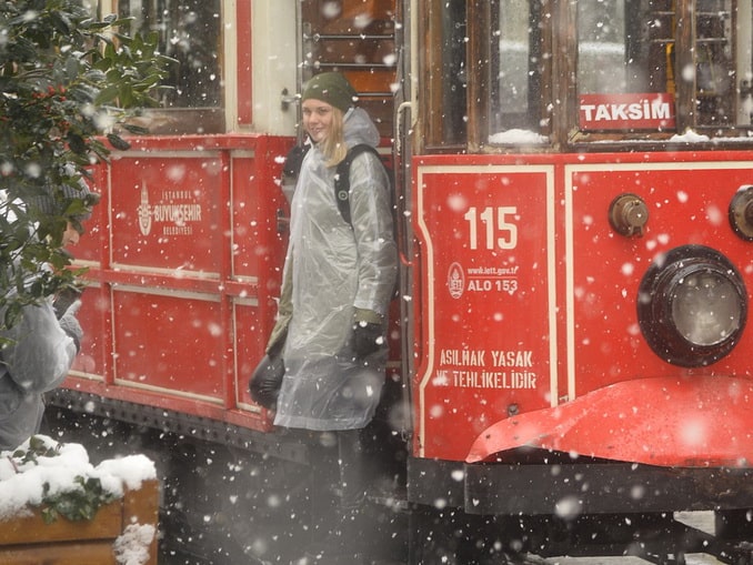 In December there are even snowing in Istanbul