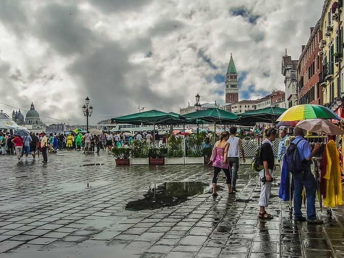 Through May there is often raining in Venice