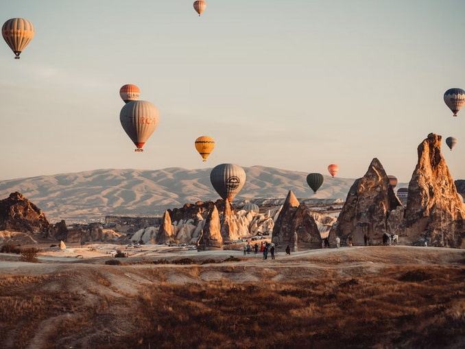 Air balloons fly in Cappadocia even in December