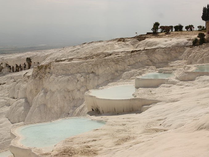 Pamukkale travertine pools are a magical place in Turkey in November