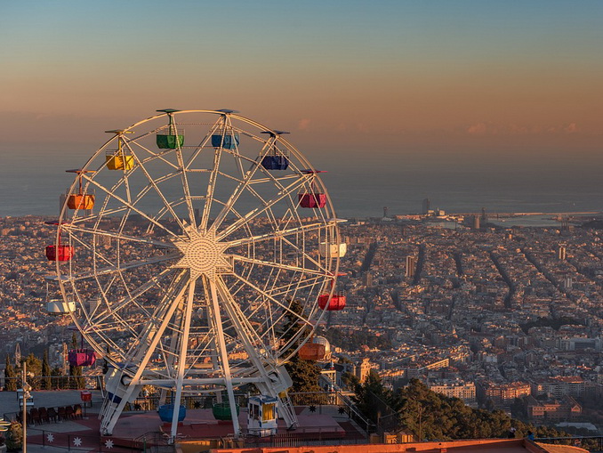 In April, Tibidabo offers a beautiful view of Barcelona.