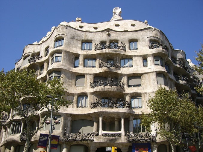 Casa Milà is a Modernista building in Barcelona, Catalonia, Spain