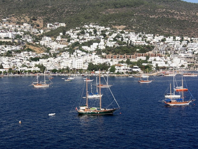 In Bodrum In May the days are sunny and you can swim in the sea