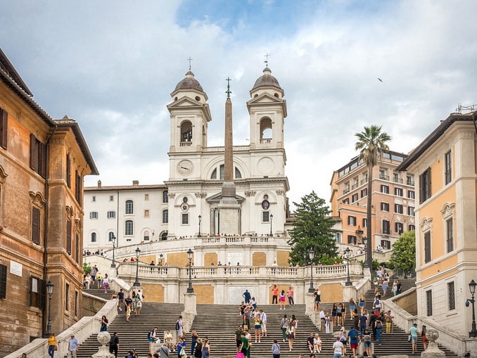 Spanish Steps are a beautiful panoramic point to get good views over Rome