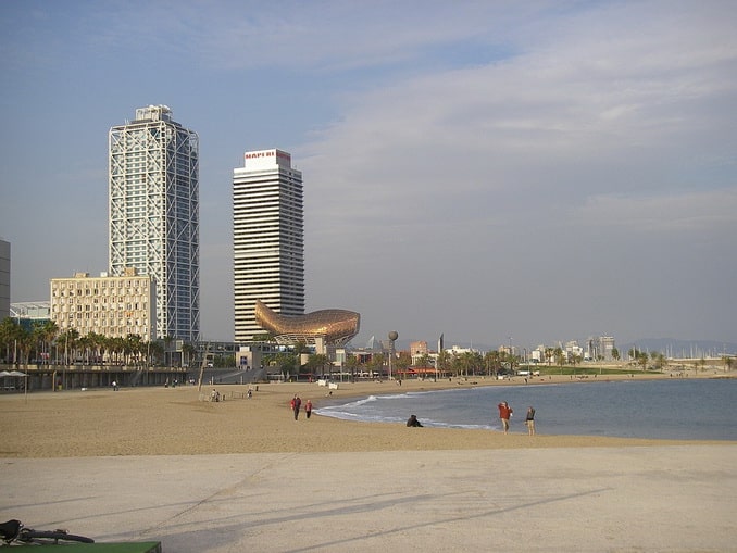 In September in Barcelona you can relax on one of the sandy beaches